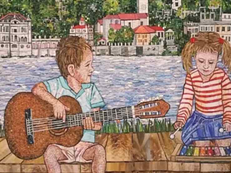 mosaico che si trova nel parco dei mosaici di blevio