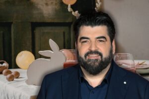 tavola imbandita per pasqua e cannavacciuolo