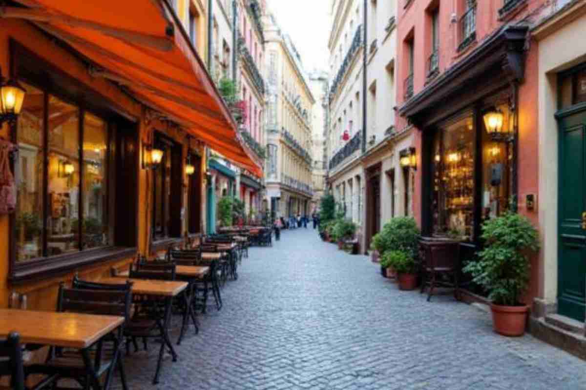 Strade di una città europea in bassa stagione