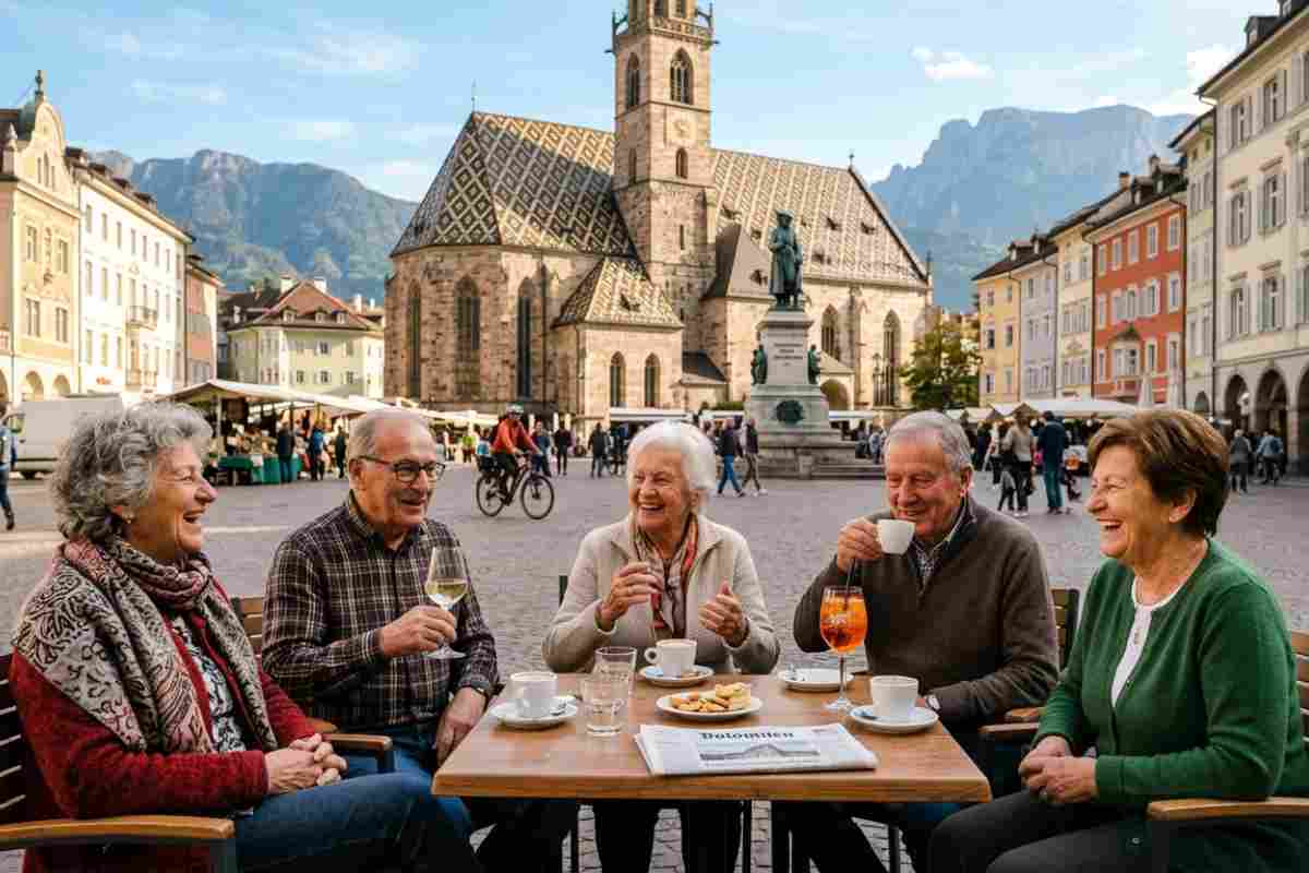 pensionati in piazza a bolzano