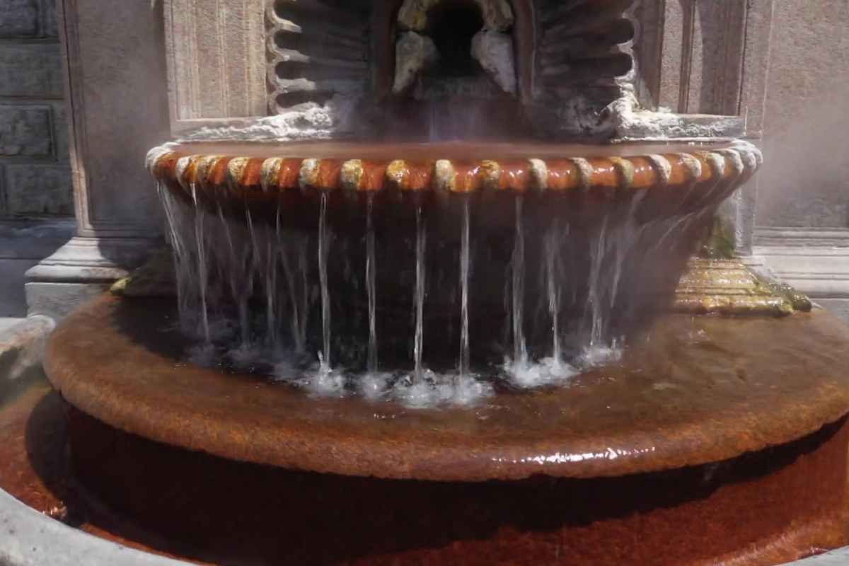 dettaglio della fontana bollente di acqui terme
