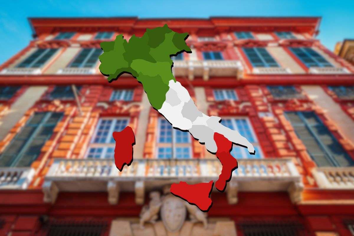 palazzo rosso di genova e cartina dell'italia