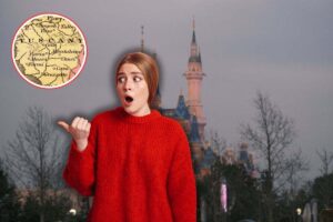 castello disney, cartina toscana e donna sorpresa